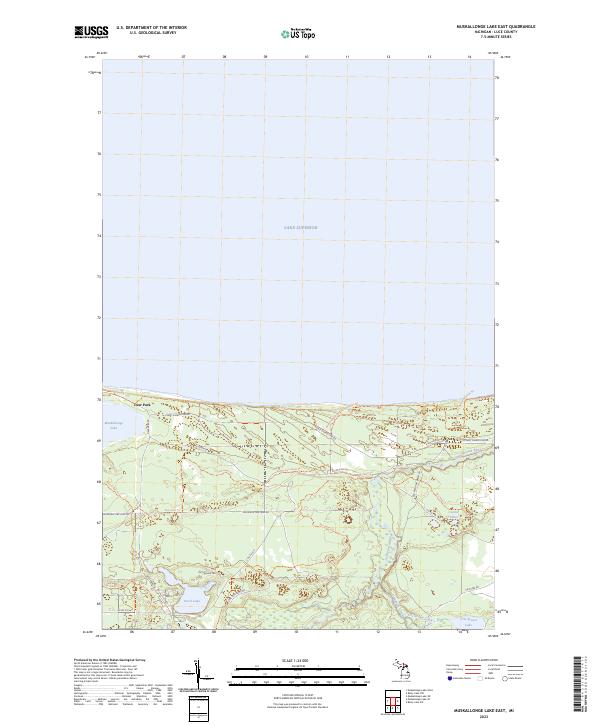 US Topo 7.5-minute map for Muskallonge Lake East MI