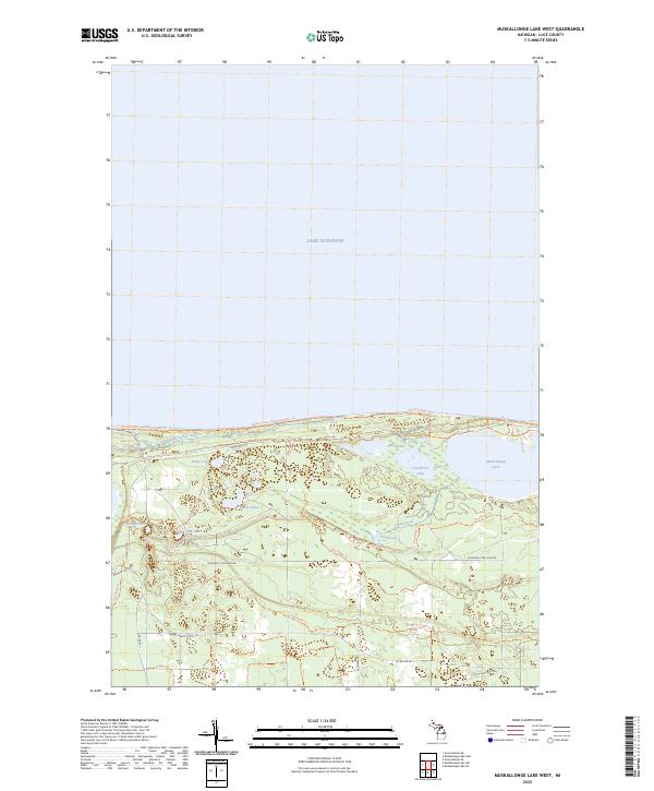 US Topo 7.5-minute map for Muskallonge Lake West MI