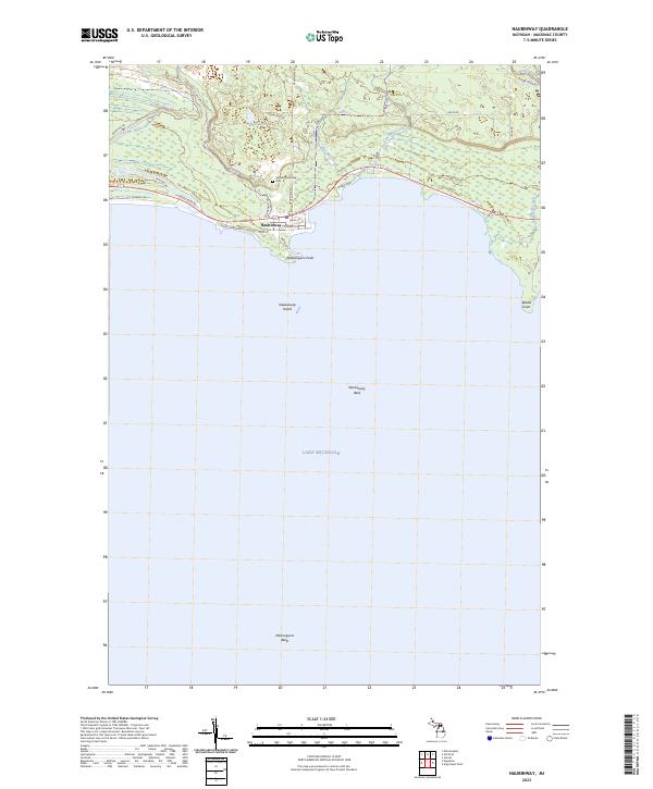 US Topo 7.5-minute map for Naubinway MI