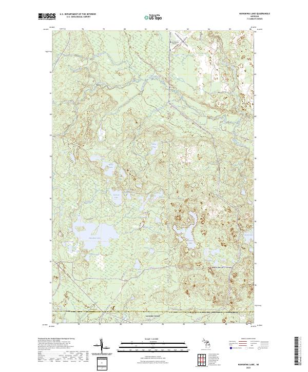 US Topo 7.5-minute map for Nawakwa Lake MI