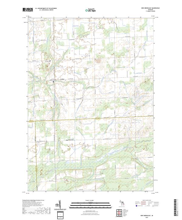 US Topo 7.5-minute map for New Greenleaf MI