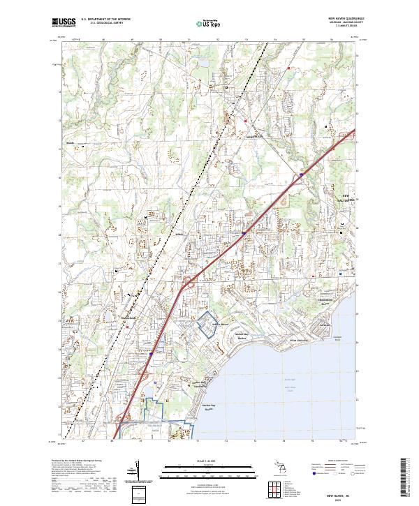 US Topo 7.5-minute map for New Haven MI