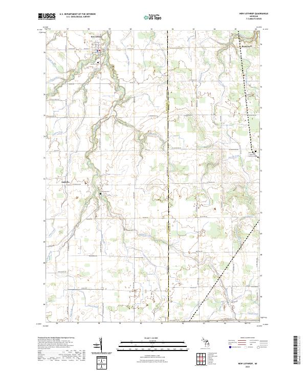 US Topo 7.5-minute map for New Lothrop MI