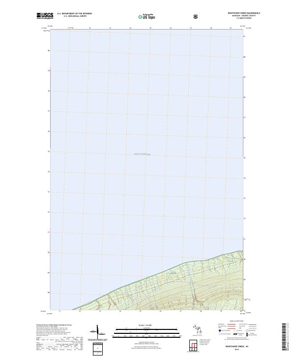 US Topo 7.5-minute map for Nighthawk Creek MI