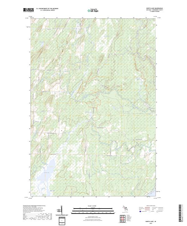 US Topo 7.5-minute map for North Lake MI