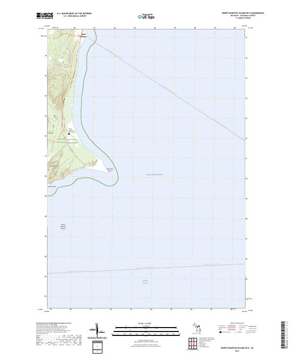 US Topo 7.5-minute map for North Manitou Island OE E MI