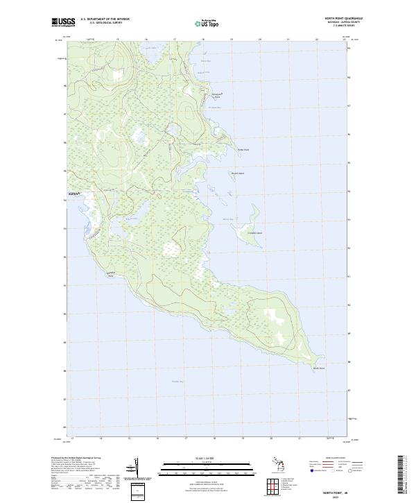 US Topo 7.5-minute map for North Point MI