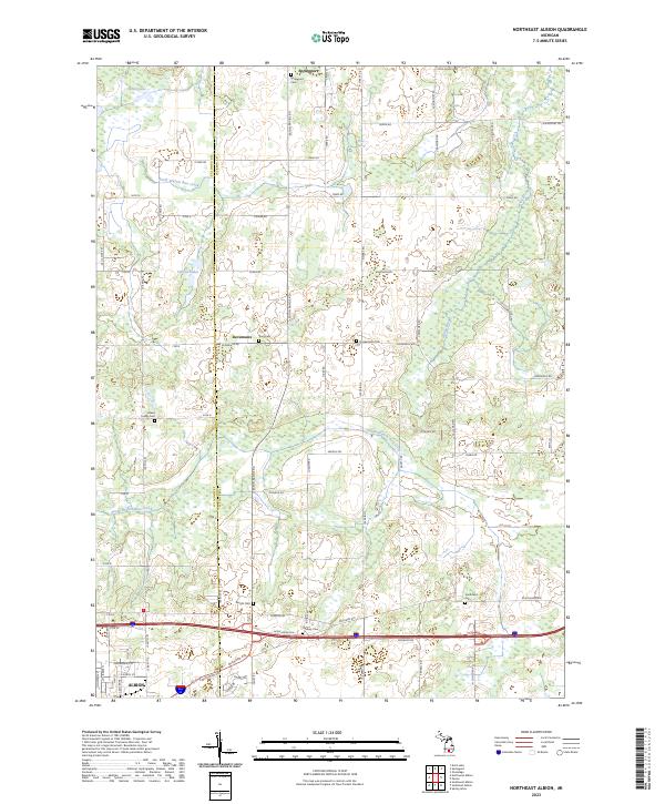 US Topo 7.5-minute map for Northeast Albion MI