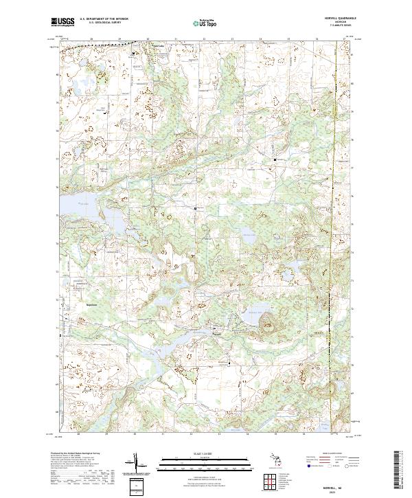 US Topo 7.5-minute map for Norvell MI