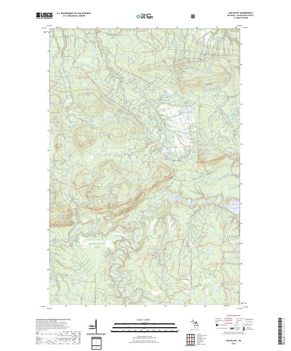 US Topo 7.5-minute map for Oak Bluff MI