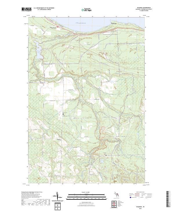 US Topo 7.5-minute map for Ocqueoc MI