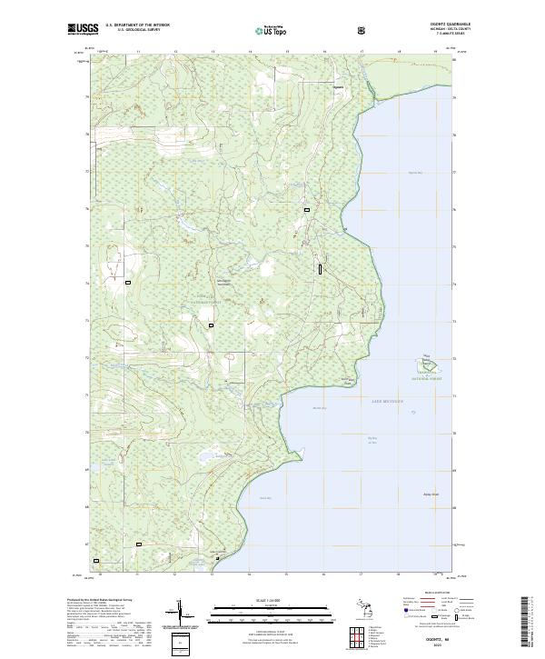 US Topo 7.5-minute map for Ogontz MI