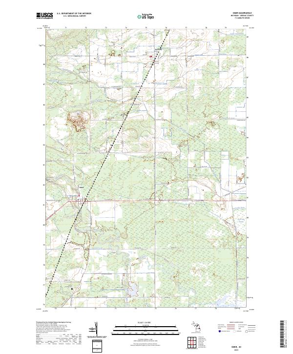US Topo 7.5-minute map for Omer MI