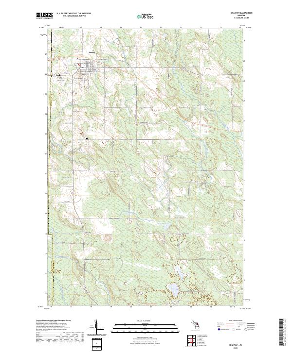 US Topo 7.5-minute map for Onaway MI