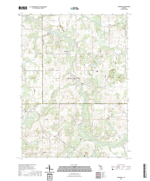US Topo 7.5-minute map for Onondaga MI