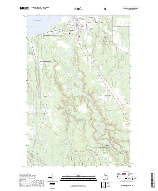 US Topo 7.5-minute map for Ontonagon South MI