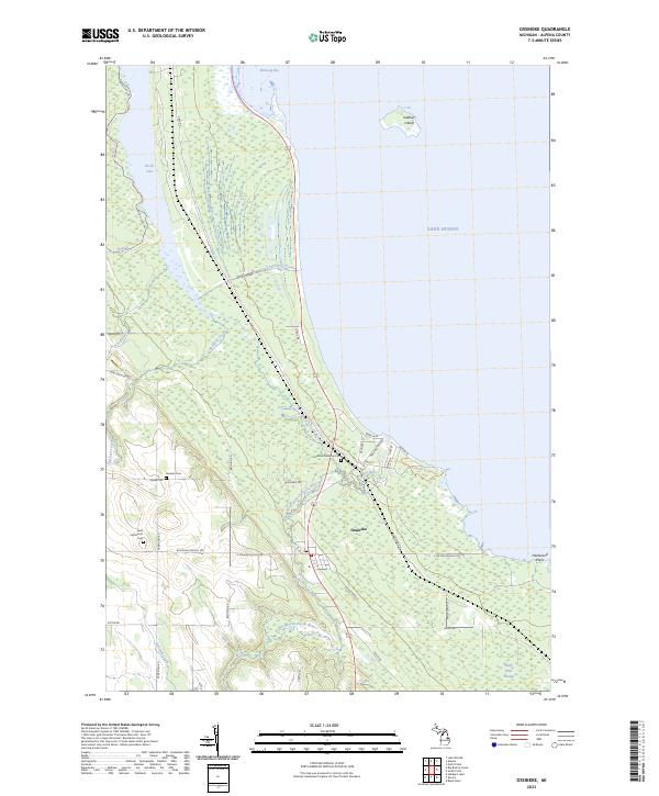 US Topo 7.5-minute map for Ossineke MI