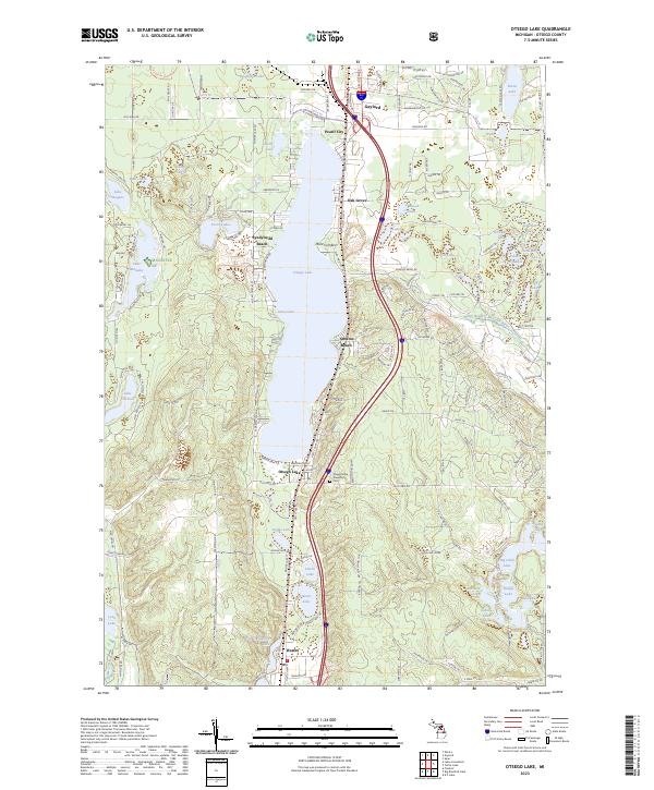 US Topo 7.5-minute map for Otsego Lake MI
