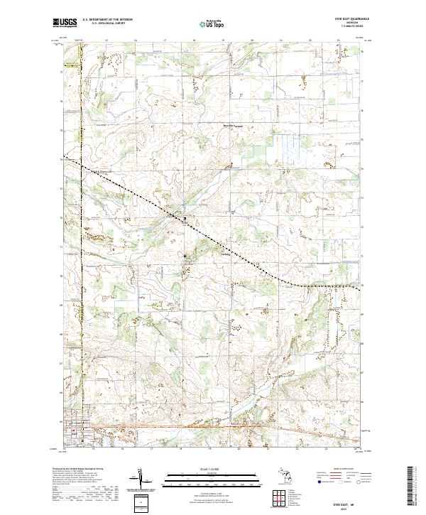 US Topo 7.5-minute map for Ovid East MI