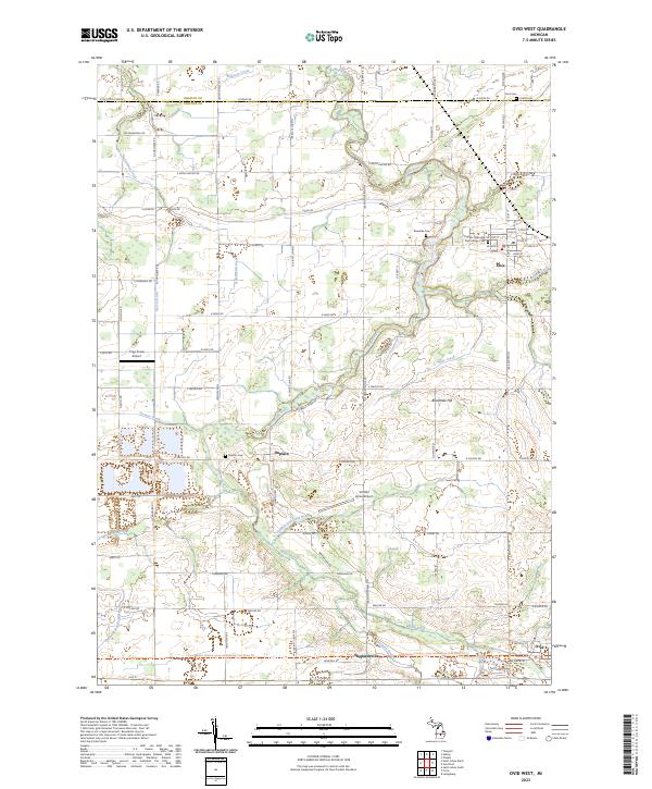 US Topo 7.5-minute map for Ovid West MI