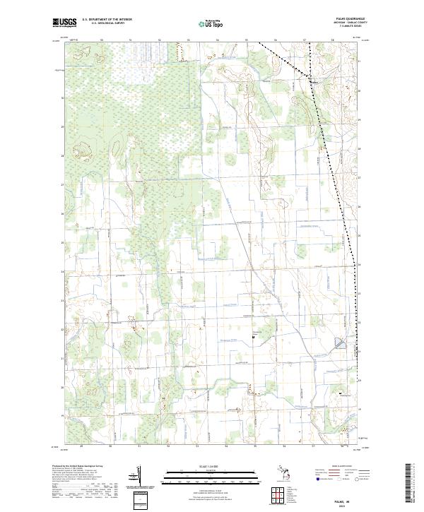 US Topo 7.5-minute map for Palms MI