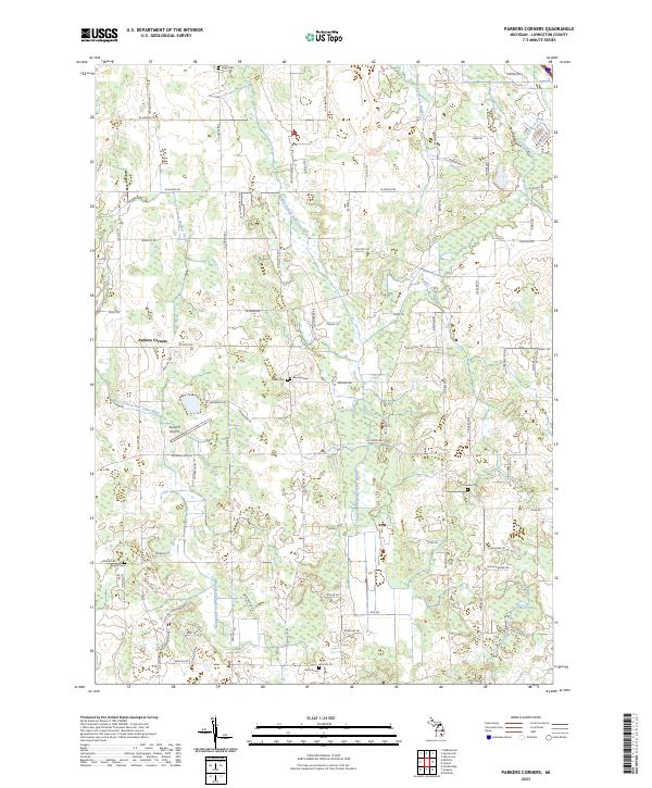 US Topo 7.5-minute map for Parkers Corners MI