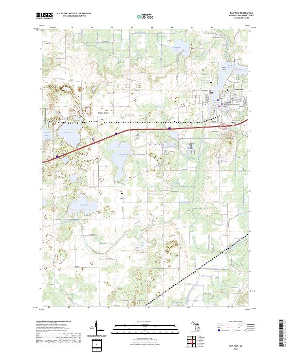 US Topo 7.5-minute map for Paw Paw MI