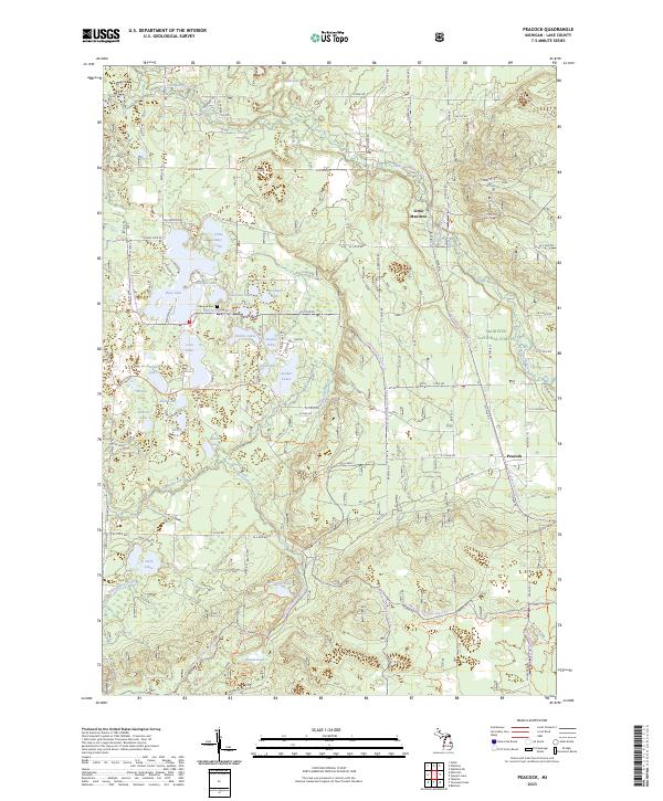 US Topo 7.5-minute map for Peacock MI