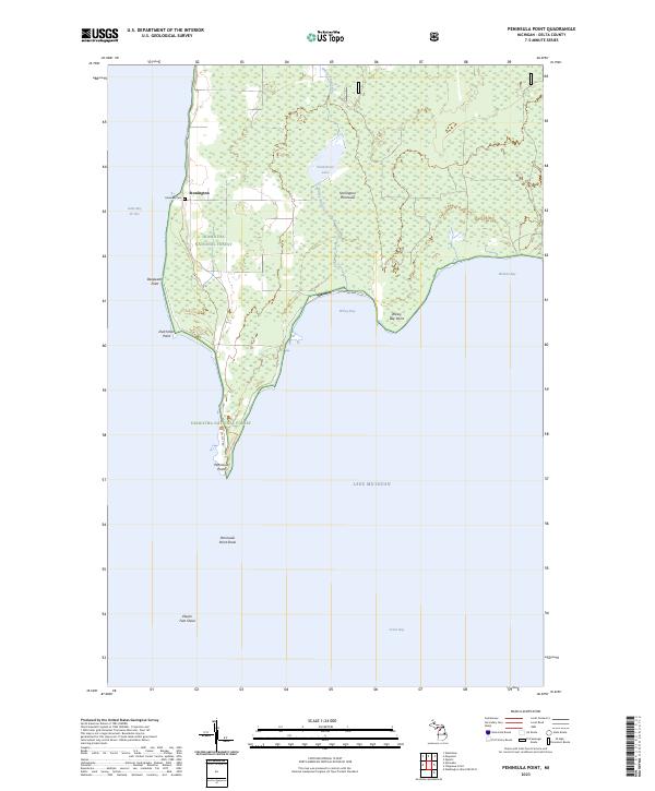 US Topo 7.5-minute map for Peninsula Point MI