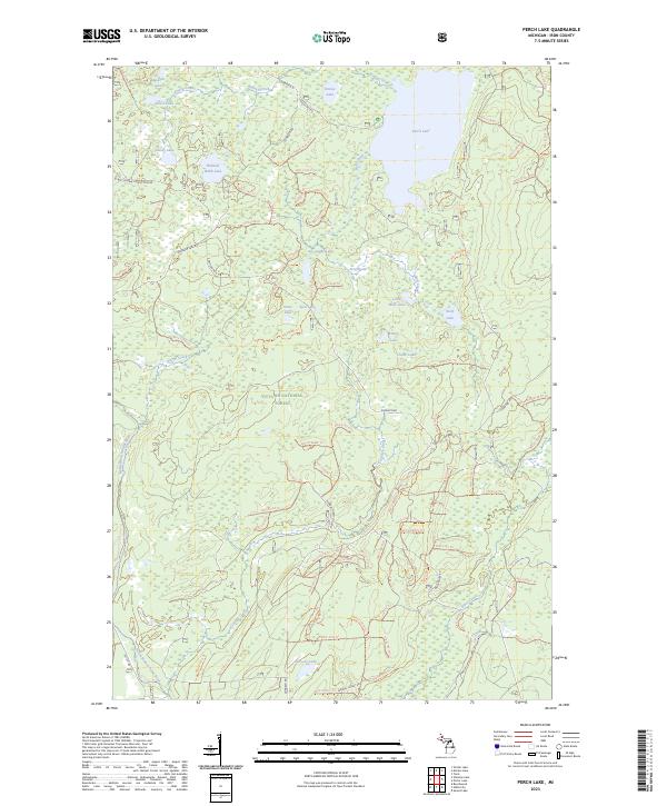 US Topo 7.5-minute map for Perch Lake MI