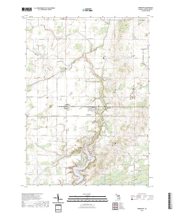 US Topo 7.5-minute map for Perrinton MI