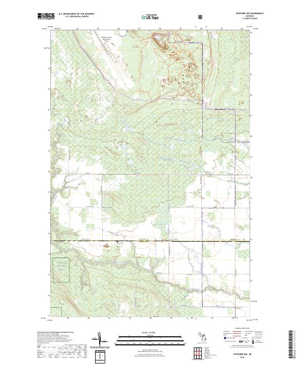 US Topo 7.5-minute map for Pickford NW MI