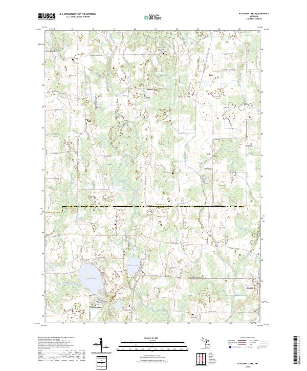 US Topo 7.5-minute map for Pleasant Lake MI