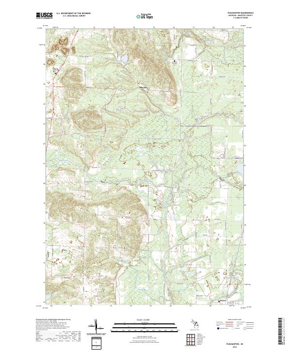 US Topo 7.5-minute map for Pleasanton MI