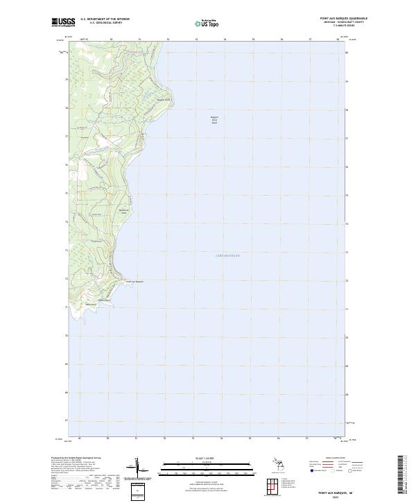 US Topo 7.5-minute map for Point Aux Barques MI