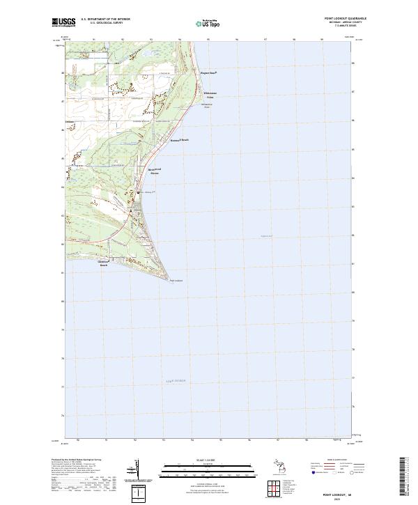 US Topo 7.5-minute map for Point Lookout MI
