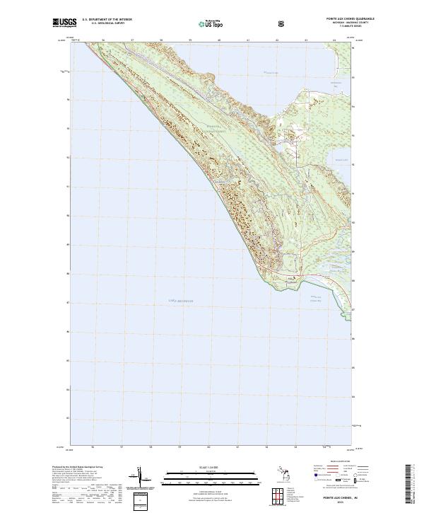 US Topo 7.5-minute map for Pointe aux Chenes MI