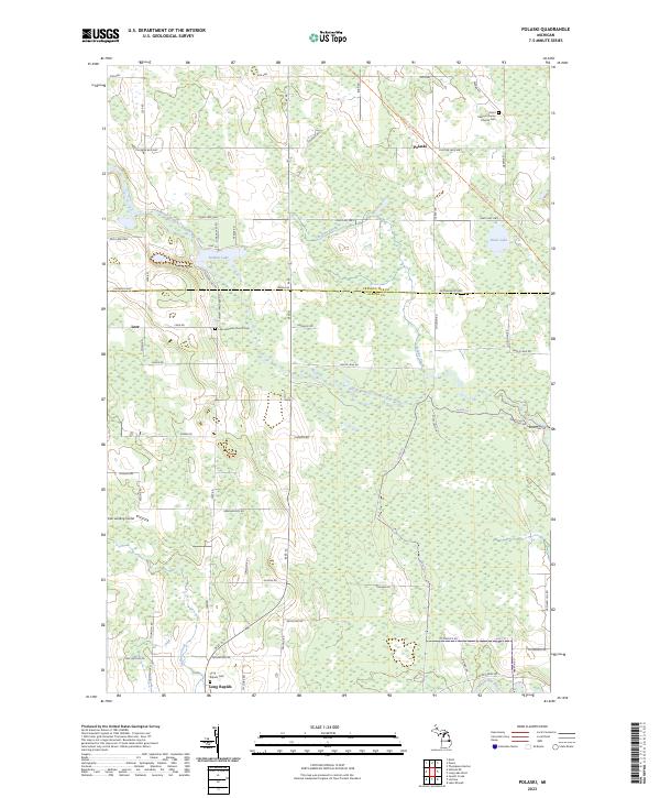 US Topo 7.5-minute map for Polaski MI