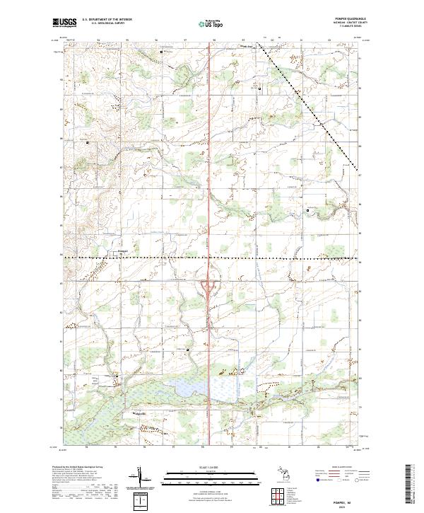 US Topo 7.5-minute map for Pompeii MI