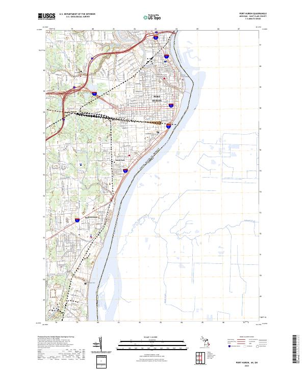 US Topo 7.5-minute map for Port Huron MION