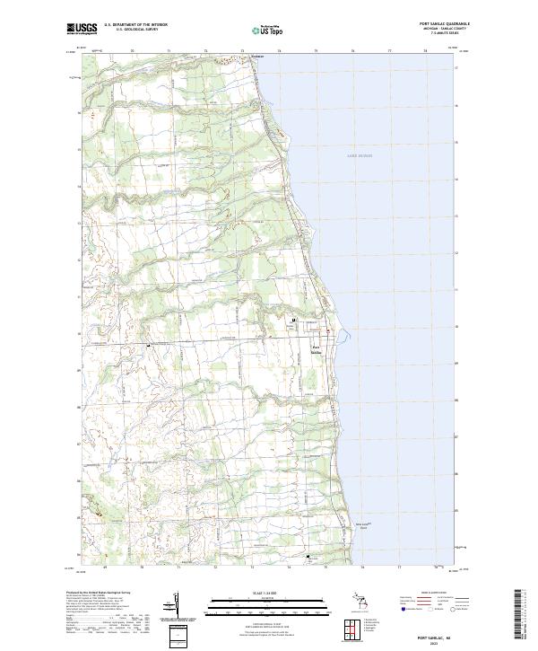 US Topo 7.5-minute map for Port Sanilac MI