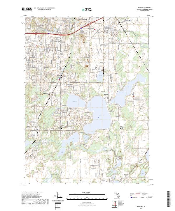 US Topo 7.5-minute map for Portage MI