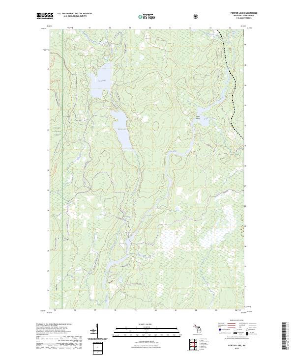 US Topo 7.5-minute map for Porter Lake MI
