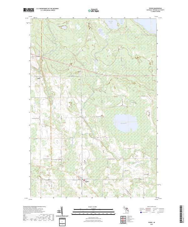 US Topo 7.5-minute map for Posen MI