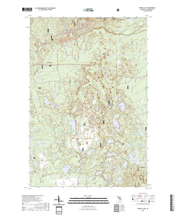 US Topo 7.5-minute map for Powell Lake MI