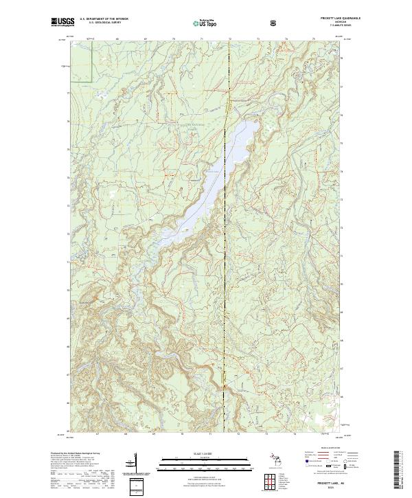 US Topo 7.5-minute map for Prickett Lake MI