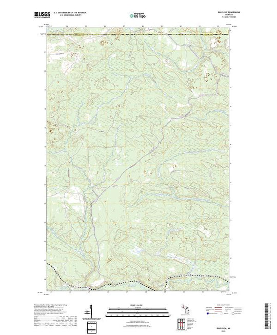 US Topo 7.5-minute map for Ralph NW MI – American Map Store