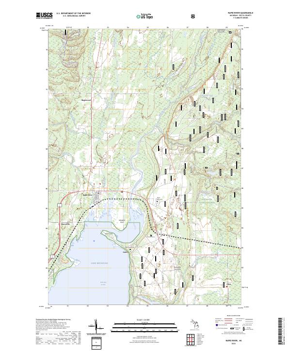 US Topo 7.5-minute map for Rapid River MI