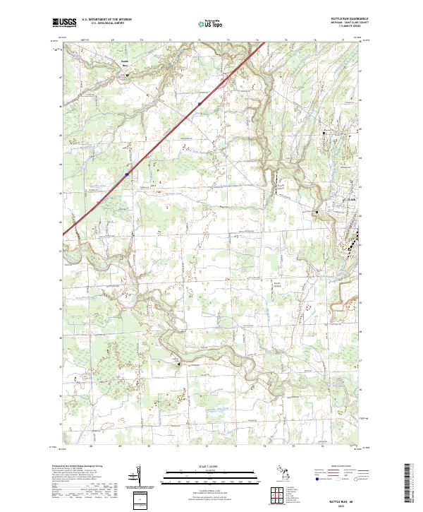 US Topo 7.5-minute map for Rattle Run MI