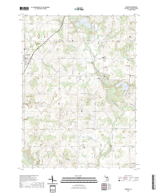 US Topo 7.5-minute map for Reading MI – American Map Store